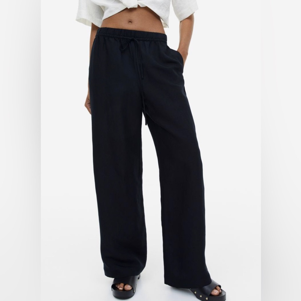 Linen-blend Pull-on Pants